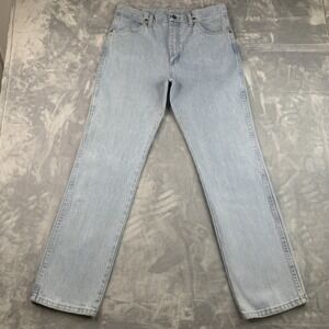Wrangler Regular Fit Straight Leg Light Wash Denim Mens Jeans 31x34 A111 4030